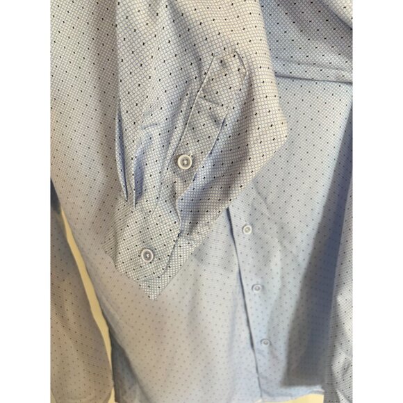 Tom Baine Mens Dress Shirt Wrinkle Free Medium Slim Fit 15 -15.5 Light Blue - Picture 5 of 13
